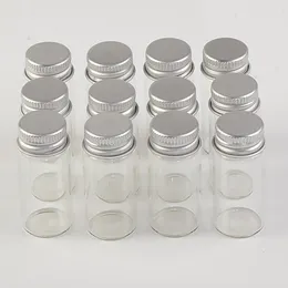 22*50*13mm 10ml Mini Glass Bottles With Metal Cap Empty Wishing Bottle Glass Vials Jars 100pcslot