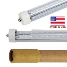 Single Pin V-shaped LED tubes 4ft 5ft 6ft 8ft 72w LED T8 FA8 cooler light SMD 2835 double row lighting bulbs AC85-265V