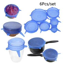 Silicone Stretch Pokrywy wielokrotnego użytku Ssania Pokrywa-Bowl Universal Pan Plate Garnek Żywność Fresh Storage Cover Center Korek Kuchenny 65 sztuk