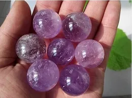 Partihandel 30-45mm Trevlig naturlig lila Amethyst Quartz Crystal Sphere Ball Polerad Healing Lucky Magic Ball. Dot Cure Free Shipping
