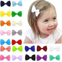 20 Pçs / lote Bebê Meninas Acessórios de Cabelo Multicolor Grosgrain Ribbon HairBows Handmade Hairpin Clip para Linda Girl