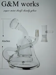 2018 North American super mini hitman handcraft inebriante bong di vetro in linea perc fumo di tubi di acqua di vetro piattaforme petrolifere dab rig 10mm giunto maschio