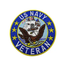 Ricamo a coste pettorali su ordinazione Patch per veterano della Marina Navy Cucire sul retro della giacca e T-shit o cappello