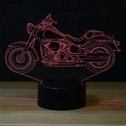 Big Size Motorcycle Phantom 3D USB Desk Lamp 7 Changeable Color LED Night Light #R42