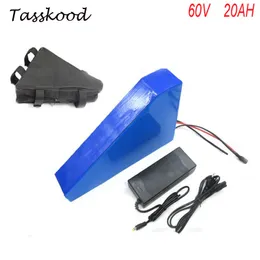 Top quality triangle type battery pack 60v 20ah electric bicycle lithium battery with BMS and triangle bag ,Free charger