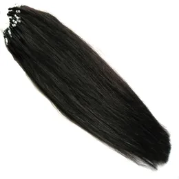 Natural Black Micro Pętla Brazylijskie Rozszerzenia 100G 10 "-26" Remy Micro Loop Extensions Hair Extensions Natural Black Micro Bead Hair Extensions 1g / s