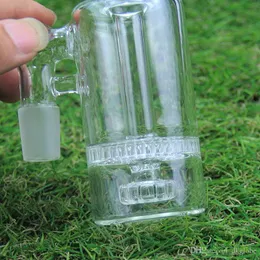 Sest Ny designglas Ash Catcher Robust Glass Ashcatcher med däck perc honungskaka perc för glas bong 14mm, 18mm fog