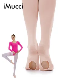 IMucci Collant convertibili per balletto da donna Ragazza Leggings in velluto rosa Collant per adulti Calzini da ballo Legging bianco Collant da ginnastica226n