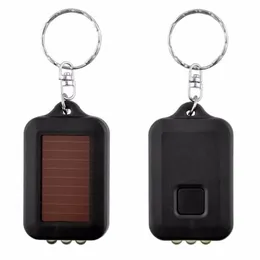 Emergency Portable Outdoor Solar Powered 3 LED Light Keychain Keyring Torch Flashlight Lamps