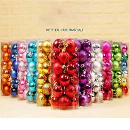 24 teile/los Weihnachten Weihnachtsbaum Ball Weihnachtsdekorationen 6/8 cm Kunststoff Geschenk Ball für Christbaumschmuck