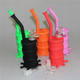 Mini tubi per l'acqua in silicone narghilè bong in vetro tamponare l'olio Rig tabacco erba secca a mano Pipa in molti colori tra cui scegliere