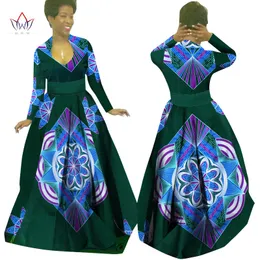 Vestidos feitos sob encomenda roupas africanas bazin rico dashiki africrint vestido longo traje tradicional batik plus size vestido feminino maxi wy02