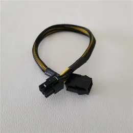 10st/Lot Power Cable Graphics Videokort PCI-E PCIe 6pin hane till kvinnlig förlängningskabel 18Awg Shielding Cable 30cm