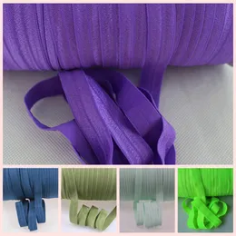 5/8" Solid FOE Fold Over Elastics Spandex Satin Band Lace Sewing Trim DIY Pick color