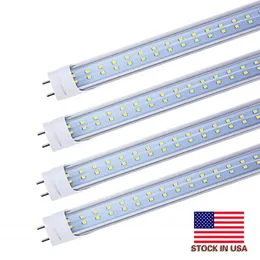 Stock in US 4ft led tube 28W Dural Row Warm Cool White 1200mm 1.2M SMD2835 192pcs Super Bright Led Fluorescent Bulbs AC85-265V UL