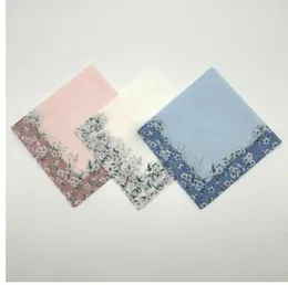 (3pcs/lot) Women girl's Handkerchiefs 45cm / 100% cotton 60'S wholesale / beautiful flowers hankie Paisley Cherry sakura printed