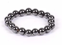 Jóias dos homens 500 pcs new Homens Mulheres Preto Fresco Pulseira Magnética Contas Hematita Pedra Terapia Cuidados de Saúde Ímã Hematita Beads Pulseira