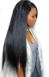 9A 실키 스트레이트 밍크 브라질 버진 360 레이스 프론트 포니 테일 가발 흑인 여성 인간의 머리 가발 130 % 덴스트리