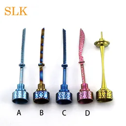 2018 nuova creatività Domeless Rainbow Titanium Nail 14 mm 18 mm Titanium Dab Tool con tappo in carb Dabber per bong in vetro