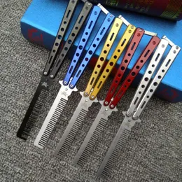 Delicate Butterfly Practice Style Knife Comb Pro Salon Stainless Steel Folding Training Tool Free Shipping LX3204