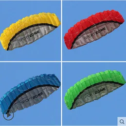 Free Shipping High Quality 2.5m Double-line 4 Colors Parafoil Parachute Sports Beach Kite Easy to Fly Altitude Mix wholesale stuntkite