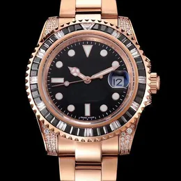 Orologio da polso di lusso 116610 40mm con castone di diamanti Orologi da uomo automatici di alta qualità in oro rosa 18 carati Asia 2813