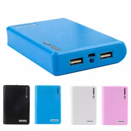 Dual USB Power Bank 4x 18650 Extern Backup Batteriladdare Box Fodral för telefon