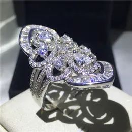 Vecalon роскошный барокко суд стиль кольцо стерлингового серебра 925 5A Циркон Cz обручальное кольцо кольца для женщин мужчины палец кольцо