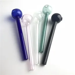 5.5 Inch XXL Glass Oil Burner Pipe with 30mm Big Bowl Clear Pink Blue Green Black Cheap Colorful Thick Pyrex Tube Pipes