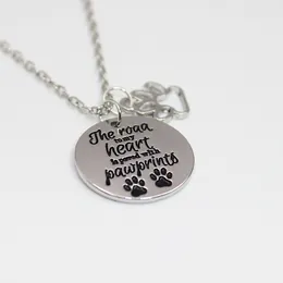 12st vägen till mitt hjärta är belagd med Pawprints Dog Paw Print Charms Pendant Necklace For Dog Lover Jewelry Gift234x