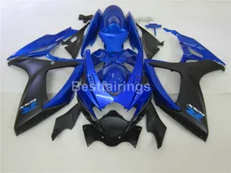 Kit de carénage de moulage par injection pour SUZUKI GSXR600 GSXR750 2006 2007 carénages bleu noir GSXR 600 750 06 07 SZ11