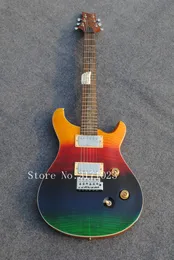 Custom Guitar Store, regenbogenfarbene Paul-Smith-Gitarre, 100 % koreanische Holzfarbe, 6-saitige E-Gitarre für die rechte Hand
