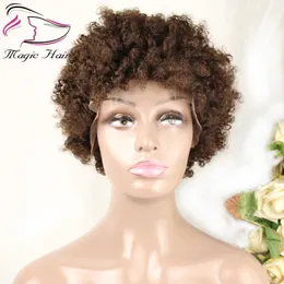 Evermagic Haar Afro verworrene lockige Perücke brasilianische Remy Perücken für Frauen schwarz natürliche Afrohaar Echthaar Perücken Farbe 4# kostenloser Versand