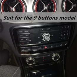 Svart Rostfritt Stål Bil Central Control Decoration för Mercedes Benz Cla C117 GLA X156 Vattenkopp Förvaringspanel Trim