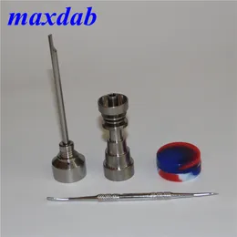 Hand tools Gr2 Titanium Domeless Nail 10/14/18MM For Glass bong with Carb cap oil wax containers 120mm sliver dabber tool
