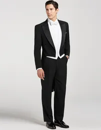 Mężczyźni garnitury 2018 Black Tailreat Wedding garnitury oblubieńca.