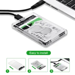 하드 드라이브 USB 3.0 SATA 외부 2.5 인치 HDD SSD 인클로저 박스 투명 케이스 커버