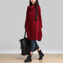Dress autumn European loose long sleeve plus size M-4XL women's solid color stitching shirt 4 colors