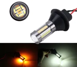 Error Free 12V T20 7440 T25 3156 BAU15S 1156 4014 66SMD Double Color Turning Reversing Brake Light Auto Led Bulb Lamp For Car Motorcycle