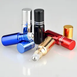 5ml Mini Podróży Kolorowe UV Glass Roll na butelce do olejków eterycznych butelki perfum z osobistym pojedynczem pojemnikiem LX1218