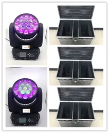 フライトケースゾーンリング制御可能段ライトミキサーLED洗浄オーラ移動ヘッドビーム19x15W 4 In 1 LEDウォッシュズーム