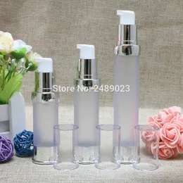 15ml 20ml 30ml High-grade Silver Airless Bottles Vacuum Frosted Lotion Container Plastic Empty Refillable Bottle 10pcs/lot