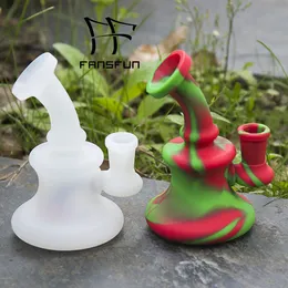 clear silicone banger hanger Smoke with shower head removable bottom 5.1 Inch easy for cleaning silicon water pipe dab rig 510