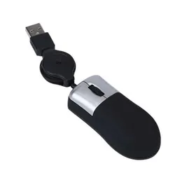 Adroit Retractable Wired Mouse Mini USB Optical Mice Portable Scroll Wheel Kablolu Maus For Laptop PC 29S7531