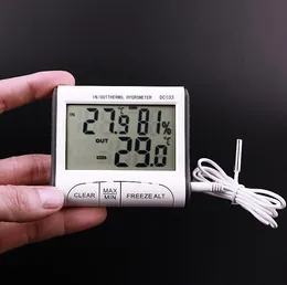 家庭用DC103 LCD Digtalディスプレイサーモメータ天気ステーション湿度温度湿度計屋外屋内用世帯SN1266