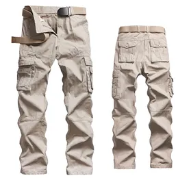 Tactical Pants Men Cotton Plus Size Casual Joggers Four Seasons Washed Cargo Overall Outdoors Straight Trousers