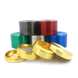 New Tobacco Grinder Screw Thread Colorful 63*40mm 4 Layers Zinc Alloy Herb Grinder for Tobacco Smoking Herbal Smoking Grinders Wholesale