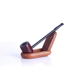 Wooden Mini pipe, hammer, depicting pipe, mahogany straight rod, male universal filter cigarette holder.