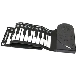 49 key speaker hand roll electronic piano portable folding electronic soft keyboard roll up the piano-MUSIC