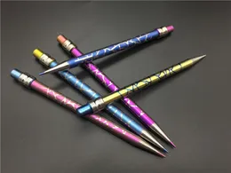 Nowy Design Titanium Dab Narzędzie Domy Kolorowe Ołówek Paznokci tytanu z Titanium Dabber do szklanych rur wylotowych wody